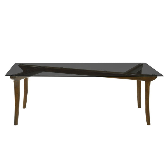 Danzel - Dining Table With Glass Top - Vintage Oak ACME