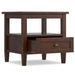 Warm Shaker - End Table With Smooth Drawer Storage - Brown Simpli-Home