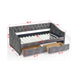 Upholstered Tufted Daybed With 2 Drawers, Waved Arms Home Essentials
