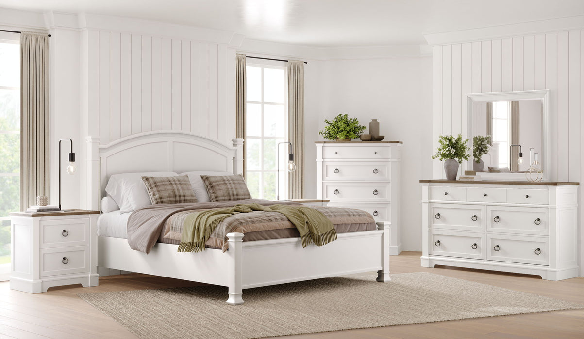 Kingston - Landscape Mirror - Whisper White And Cerused Nutmeg Magnussen Furniture