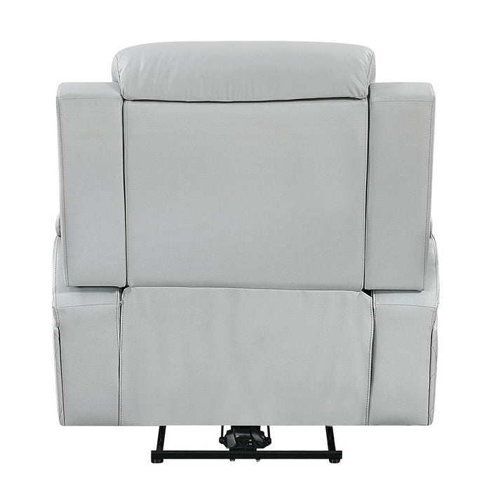 Elonzo - Power Motion Recliner With LED, Power Headrest & Speaker - Light Gray ACME