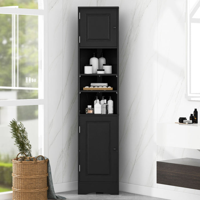 Multi Functional Corner Cabinet With Adjustable Shelves And 2 Doors Hearth and Haven