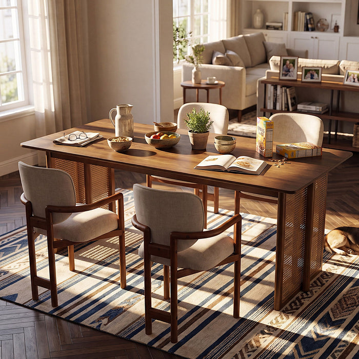 5 Piece Indoor Dining Set, Table & 4 Chairs Noble House