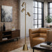Lumina - Floor Lamp With Rotary Switch Triple Spots Cone Base - Gold Ashcroft Furniture