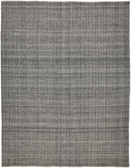 Wool Hand Woven Area Rug - Gray And Ivory - 12' X 15'