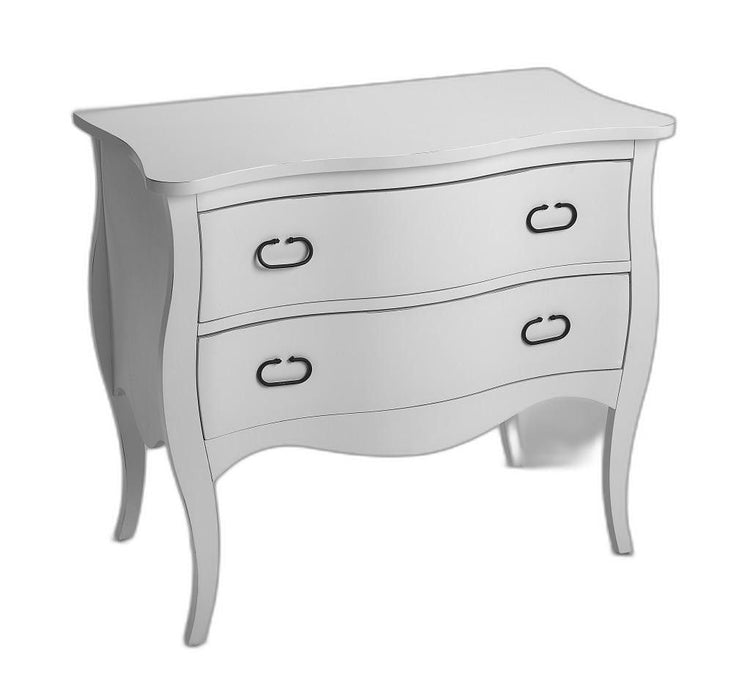 Solid Wood Two Drawer Chest - White