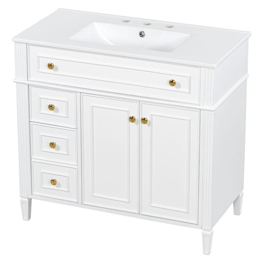 Bathroom Vanity With Sink, 3 Drawers & 2 Doors Hearth and Haven