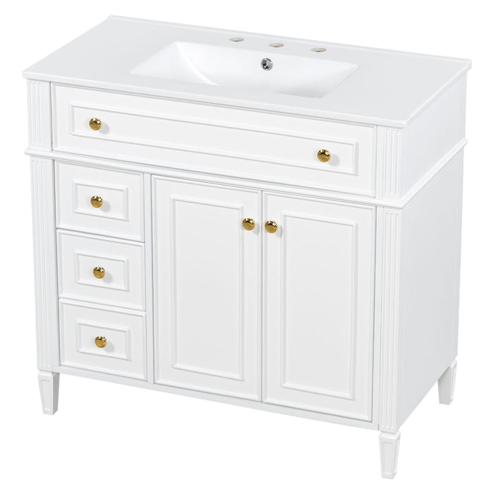 Bathroom Vanity With Sink, 3 Drawers & 2 Doors Hearth and Haven