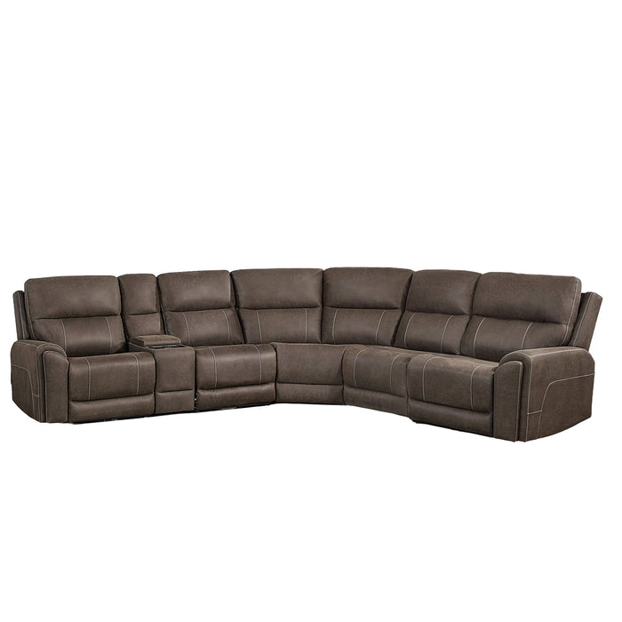 Gaia - 6 Piece P2 Power Sectional - Brown New Classic