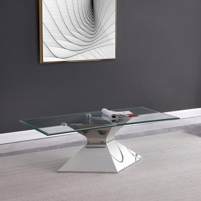 Jenny - Glass Top Coffee Table - Silver