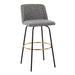 Toriano - Contemporary Fixed Height, Barstool With Swivel & Round Footrest (Set of 2) Lumi Source