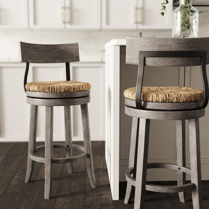 Stool With Natural Seagrass Seat Home Essentials