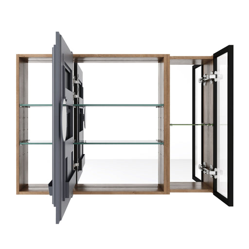 Wall Mounted Bathroom Mirror Cabinet With Soft Close Door, Adjustable Shelves - Imitative Oak Home Essentials