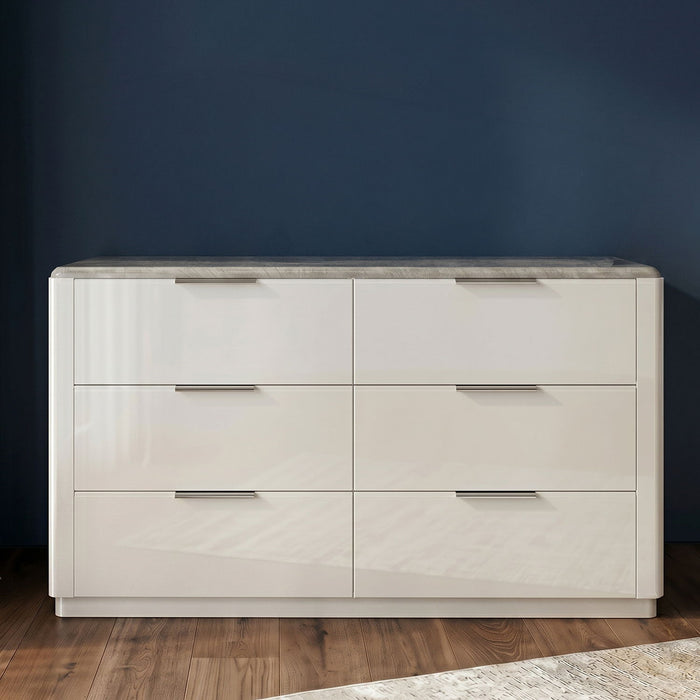 Jazz - 6 Drawer Dresser (Mirror Not Included) - White Matrix Furniture Group