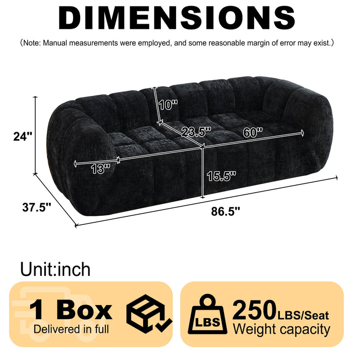 Modern Sofa With Piano Key Backrest Home Essentials