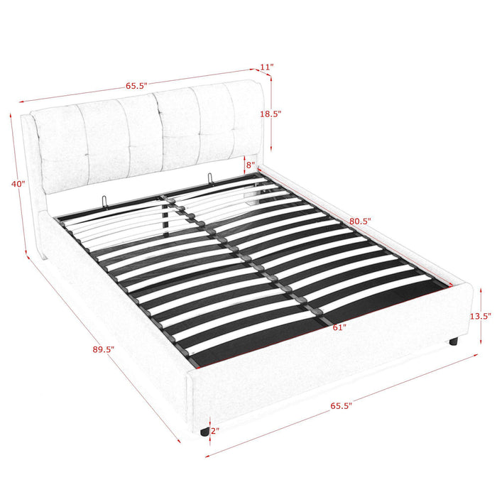 Storage Upholstered Hydraulic Platform Bed With Integrated Headboard Home Essentials