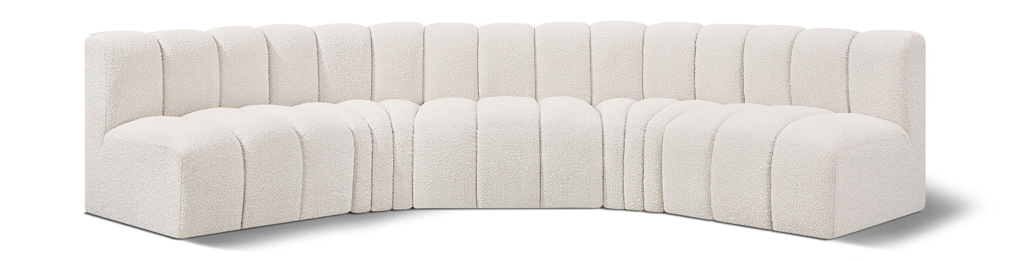 Arc - Boucle Fabric 5 Piece U-Shaped Modular Sofa Meridian Furniture