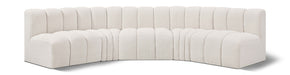 Arc - Boucle Fabric 5 Piece U-Shaped Modular Sofa Meridian Furniture