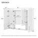 Wall Mounted Medicine Cabinet With 5 Adjustable Shelves, Exquisite Carving - White Hearth and Haven