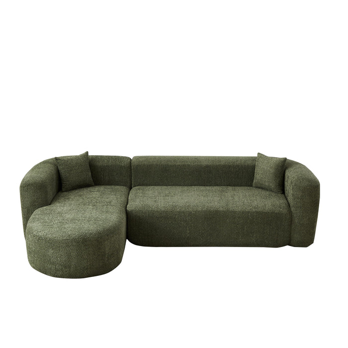 L - Shape Boneless Cloud Couch With 2 Throw Pillows For Living Room Home Essentials