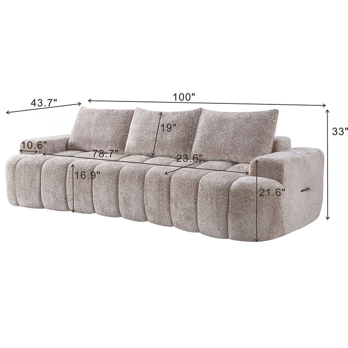 Extra Large Curved Front Compressed Sectional Sofa