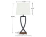 Makara - Metal Table Lamp (Set of 2) - Black / Brown Signature Design by Ashley®