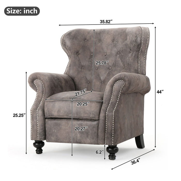 Modern Manual Push Back Recliner Chair Noble House