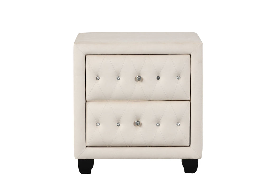 Sophia - 2 Drawer Upholstered Nightstand Matrix Furniture Group