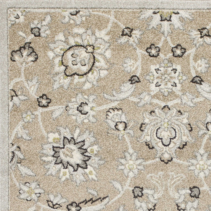 7' X 10' Floral Indoor & Outdoor Area Rug - Gray / Ivory