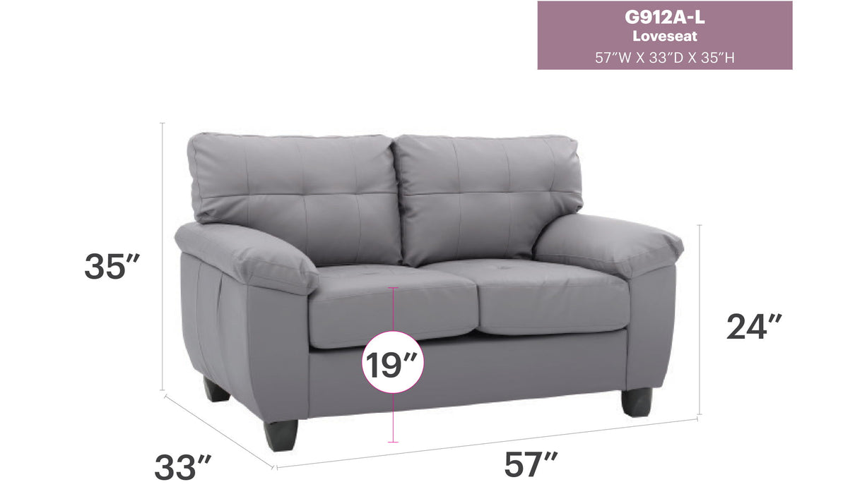 Stylish Loveseat With Padded Arms Glory Furniture