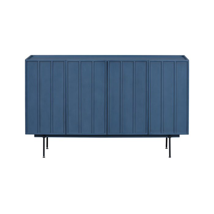 U_Style Modern Cabinet With 4 Doors, Suitable For Living Rooms, Entrance And Study Rooms - Navy Blue