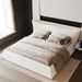 King Size Platform Bed With Special-Shaped Headboard - Cream Home Essentials