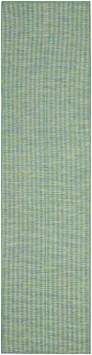 8' Power Loom Runner Rug - Blue