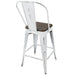 Oregon - Industrial High Back Counter Stool (Set of 2) - Vintage White / Espresso Lumi Source