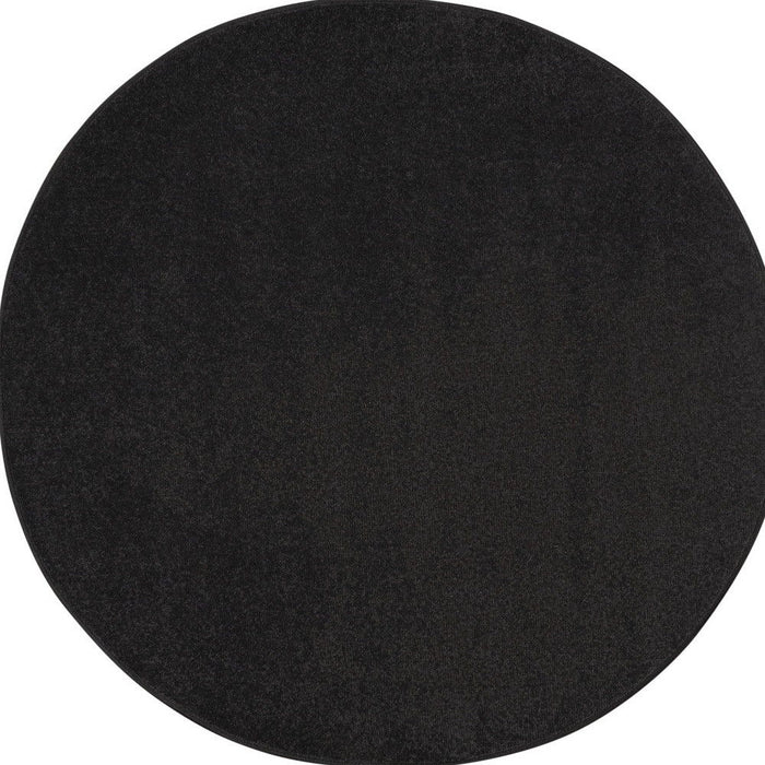 4' X 4' Round Non Skid Indoor / Outdoor Area Rug - Black