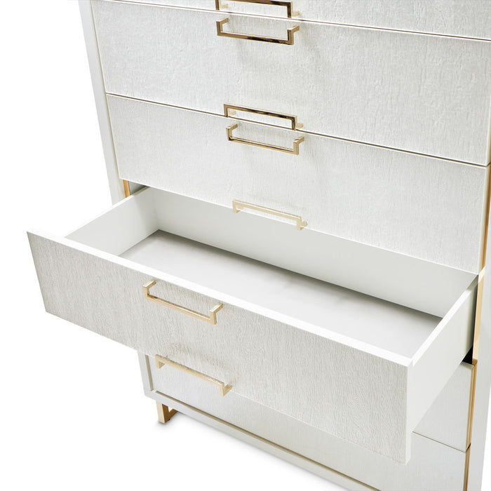 Palm Gate - 6-Drawer Chest - Cloud White