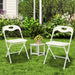 Folding Chairs, Stackable & Waterproof (Set of 4) - White Home Essentials