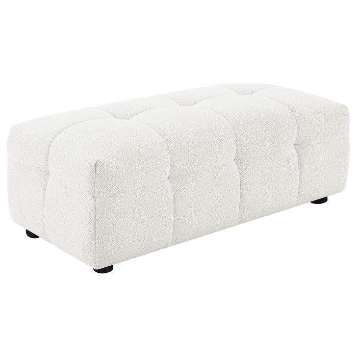Sooke - Rectangular Ottoman - Off White Furniture Max