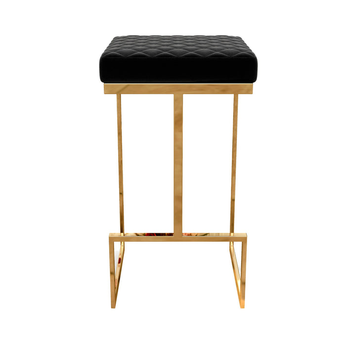 Joel - Upholstered Stool - Black / Gold Ashcroft Furniture