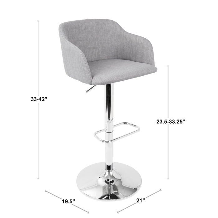 Daniella - Contemporary Adjustable Barstool With Swivel - Light Gray Lumi Source