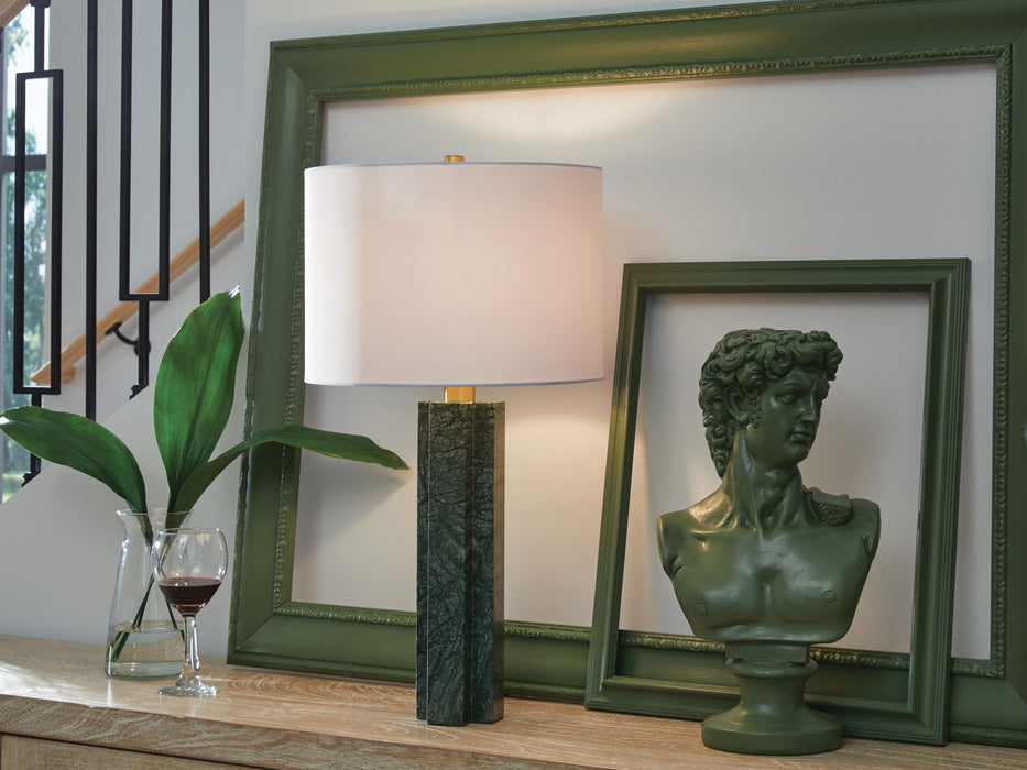 Keegan - Marble Table Lamp - Green Signature Design by Ashley®