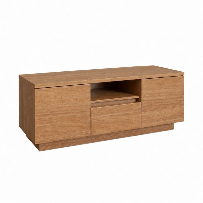 TV Stand For TVs Up To 50" With 1 Drawer And 2 Doors - Oak Home Essentials