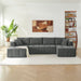 U - Shaped Sectional Sofa, Cup Holders & Side Pockets For Living Room Home Essentials