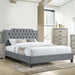 Modern Bed Frame With Tufted Upholstered Headboard Home Essentials