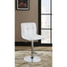 Lenny - Upholstered Adjustable Bar Stool (Set of 2) - White Furniture Max