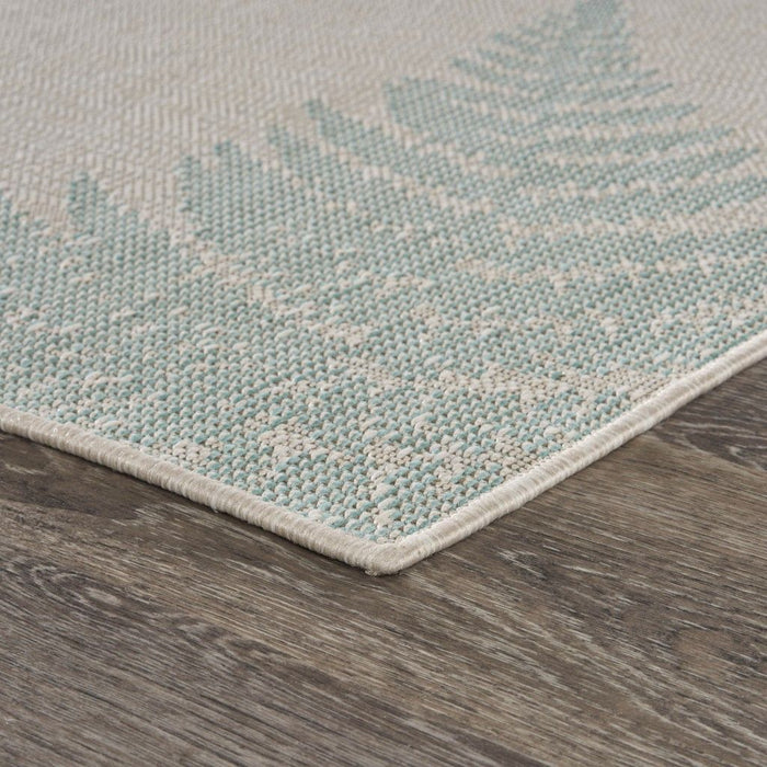 8' X 10' Leaves Indoor / Outdoor Area Rug - Gray