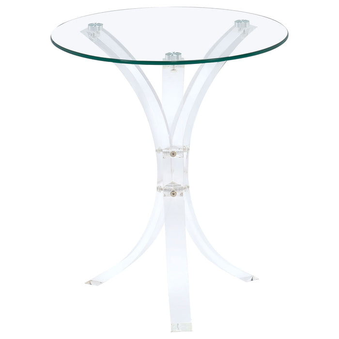 Bailey - Round Top Side Table - Clear Furniture Max