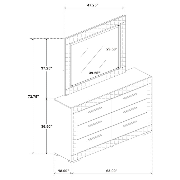Pierce - 6 Drawer Dresser And Mirror Furniture Max