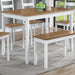 6 Piece Dining Set Table With 4 Side Chairs And Bench - Light Brown / White Home Essentials