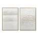 Framed Abstract Wall Art, Thick Textured Canvas Painting With Stone Accents (Set of 2) - Antique White Daily Nest